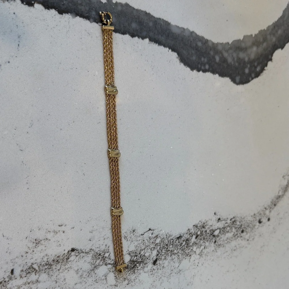 Timeless Italian 14kt solid gold triple rope bracelet - Picture 3 of 16